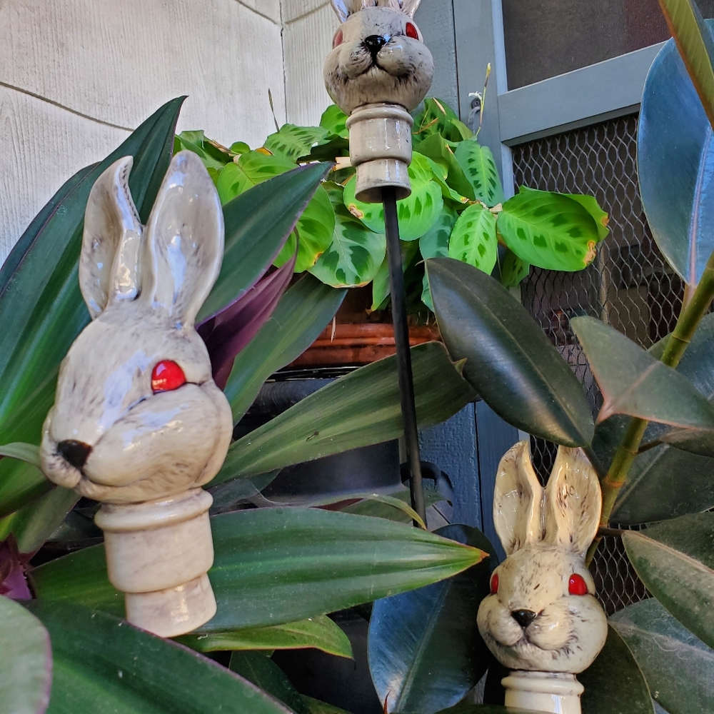 Ceramic Rabbit Garden Art - Picture 3 of 8